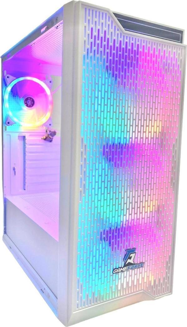 Gameforce Rainy Beyaz 4x120mm Rainbow Fan E-ATX Oyuncu Bilgisayar Kasası - Image 1