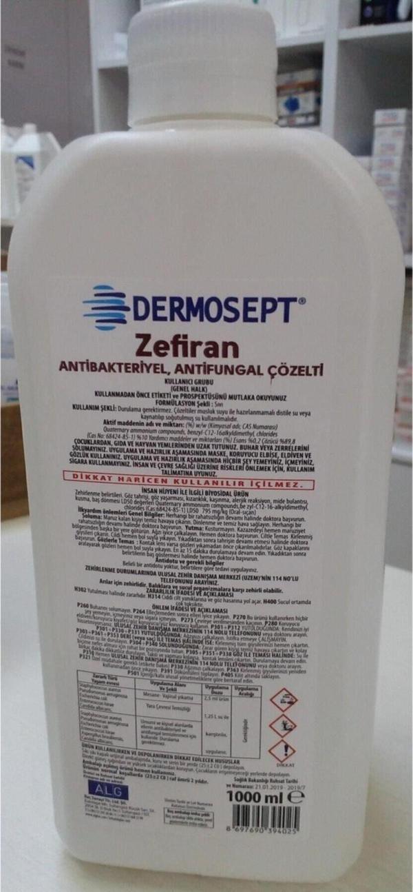 Dermosept Zefiran 1 Lt Konsantre Dezenfektan - Image 1