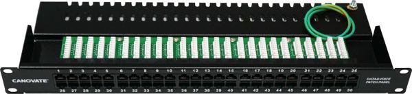 Canovate 50 Port Cat 3 Telefon Patch Panel 1U 19'' Siyah Zırhlı Ral 9005 2 Yıl Üretici Garantili - Image 1