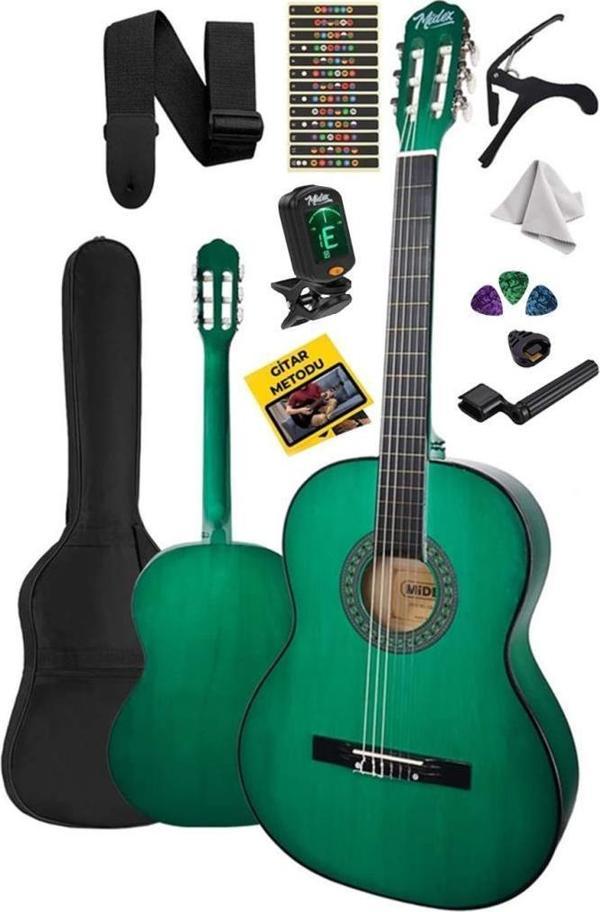 Midex CG-36GR-PAK Kaliteli 36 İnç 3/4 Junior Çocuk Gitar Seti 8-12 Yaş Arası (Tuner Çanta Capo Askı Nota Sticker Pena Me - Image 1