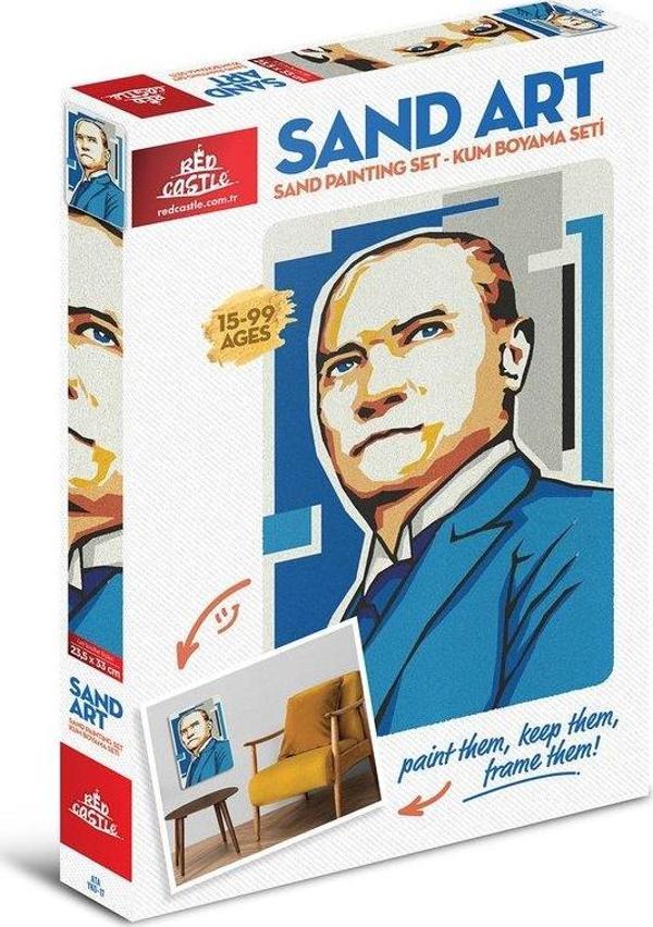 Yetişkin Kum Boyama Aktivite Seti Atatürk-Red Castle YKO-17 - Image 1