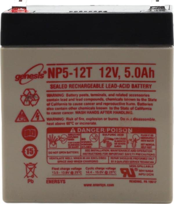 ENERSYS GENESİS NP5-12T 12V 5AH BAKIMSIZ KURU TİP AGM VRLA AKÜ - Image 1