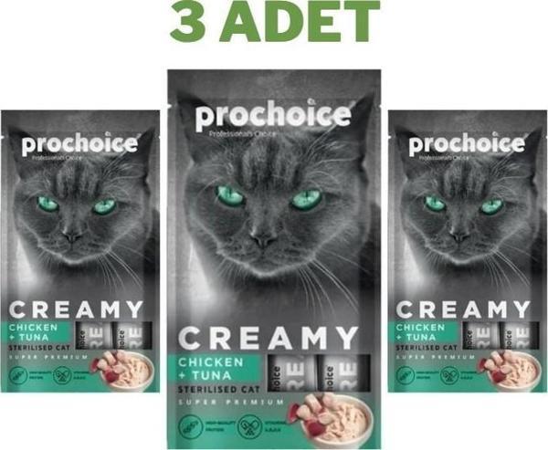 ProChoice Creamy Tavuklu ve Ton Balıklı Krema Kedi Ödülü 4x15 Gr 3 Adet - Image 1