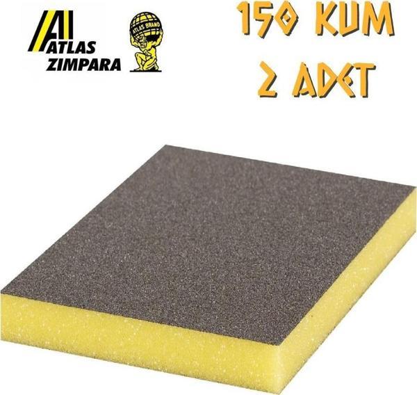 Atlas Sünger Zımpara - İnce 2 taraflı - 150 Kum - 2 Adet - Image 1