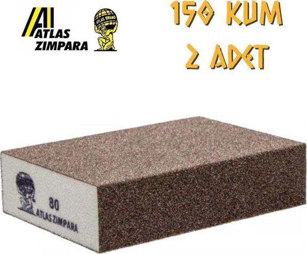 Atlas Sünger Zımpara - Kalın 4 Taraflı - 150 Kum - 2 Adet - Image 1