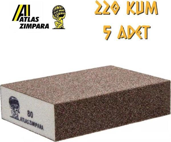 Atlas Sünger Zımpara - Kalın 4 Taraflı - 220 Kum - 5 Adet - Image 1