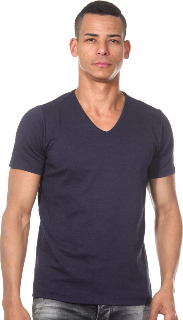 Darkzone Erkek Lacivert V Yaka Basic Kısa Kollu T-Shirt S - Image 1