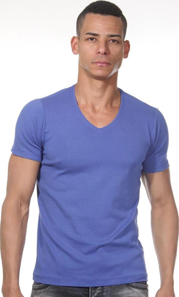 Darkzone Erkek Saks V Yaka Basic Kısa Kollu T-Shirt S - Image 1
