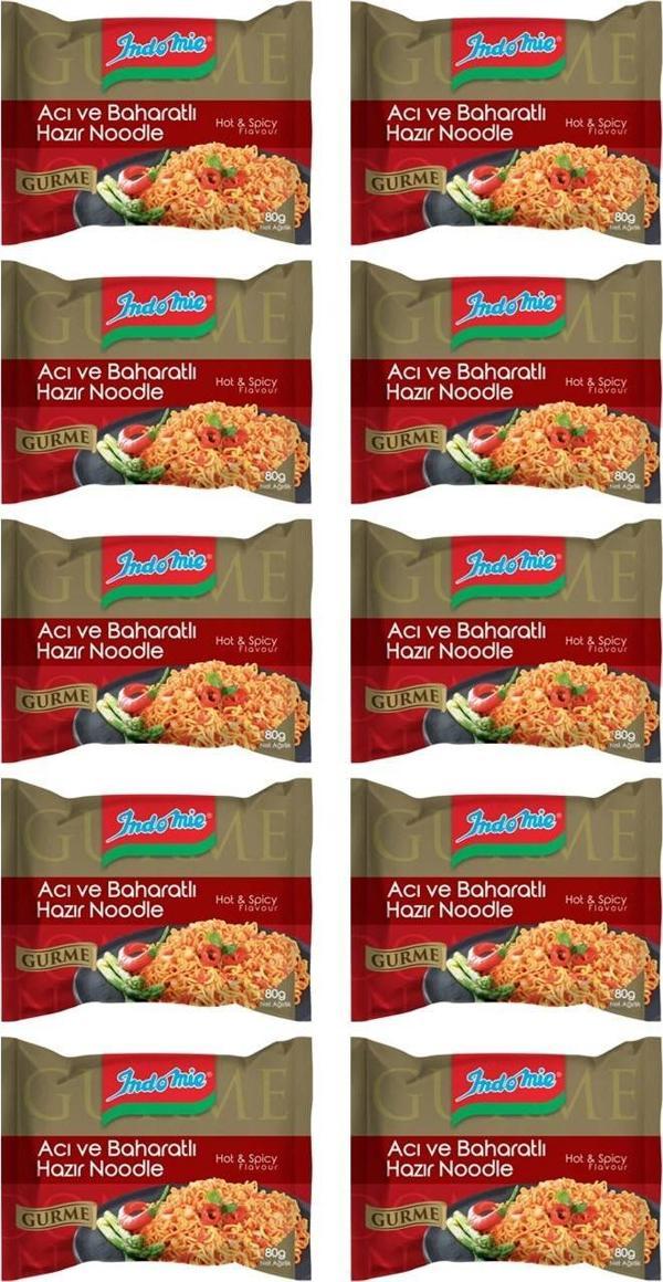 Indomie Noodle Gurme Acı Ve Baharatlı 80 gr x 10 Adet - Image 1