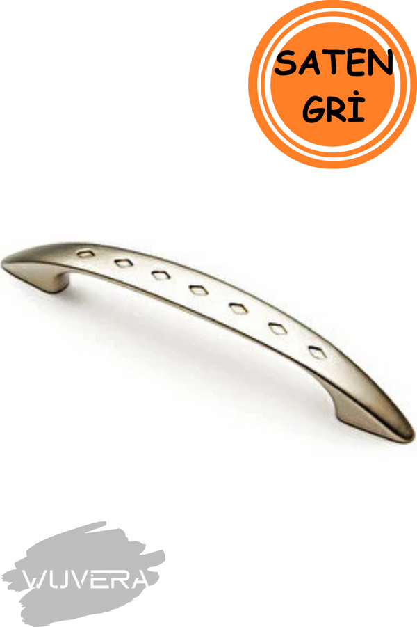 WUVERA Mobilya Dolap Çekmece Kulp Baklava Noktalı 96mm Saten Gri Renk - Image 1