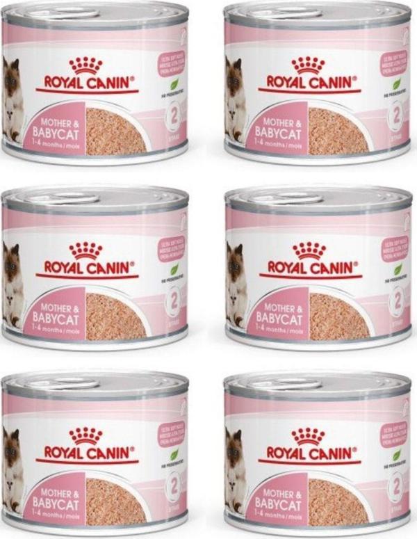 Mother & Babycat Anne Hamile Ve Yavru Kediler Için Konserve Kıyılmış Pate Yaş Mama 195 Gr X 6 Adet - Image 1