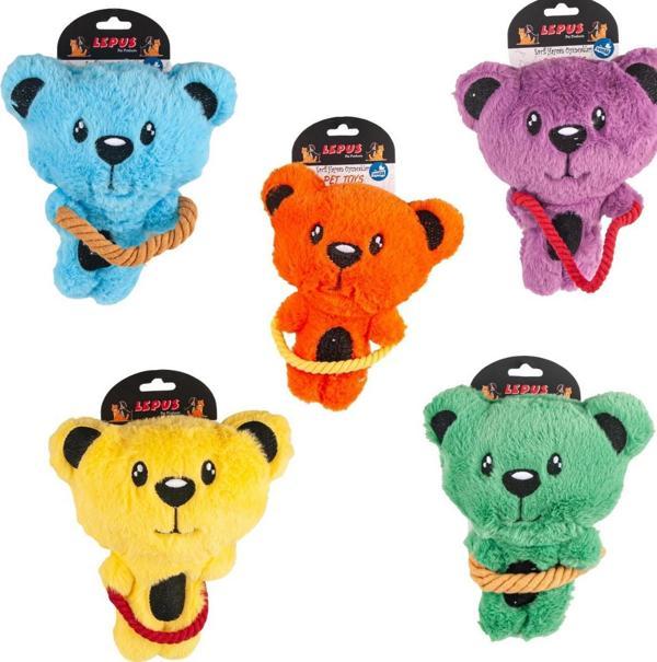 İPLİ PELUŞ RENKLİ AYICIK VİGVİGLİ KÖPEK OYUNCAĞI  - Image 1
