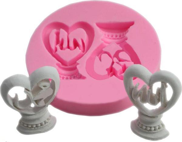 Allah Muhammed Lafsı Silikon Kalıp Kalp 6X4.5 CM - Image 1