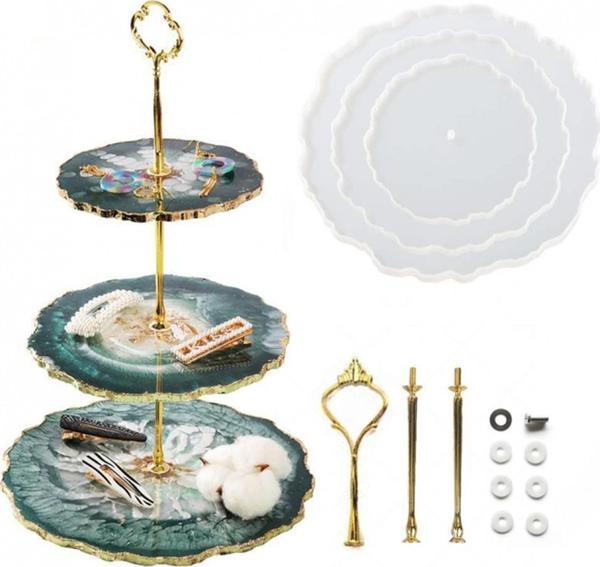 Epoksi Silikon Cupcake Standı Kalıp Yuvarlak 3 Lü Kek Standı E209 - Image 1