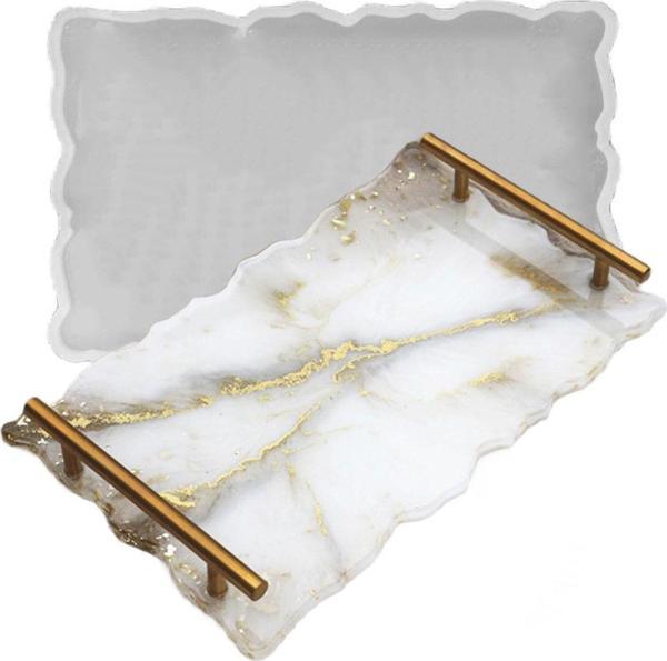Epoksi Silikon Dalgalı Tepsi  Kalıbı YERLİ ÜRETİM Dikdörtgen 39.5x24.1 CM - Image 1