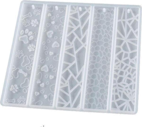 Epoksi Silikon Desenli Kitap Ayracı Kalıbı 5 Li - Image 1