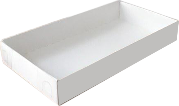 Asetat Kapaklı Karton Kutu 20X10X3 (25 Adet)  Beyaz - Image 1