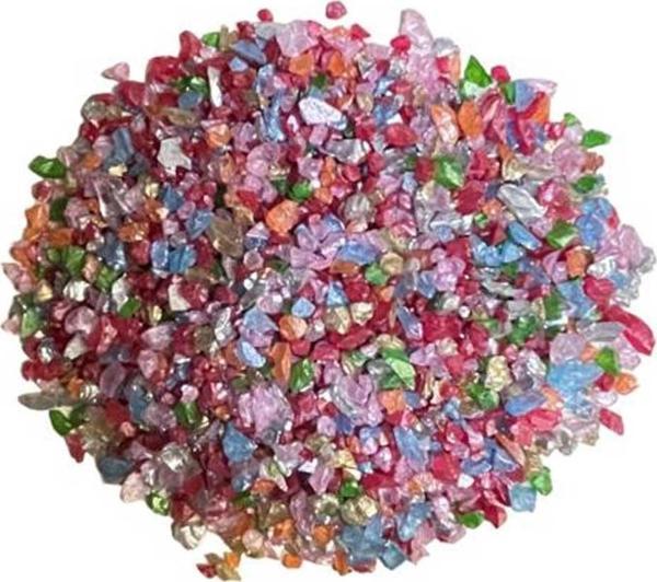 Dekoratif  Kırma Kırık Cam SEDEFLİ Renk Cam Kırığı (100 Gram)  Karışık Renk - Image 1