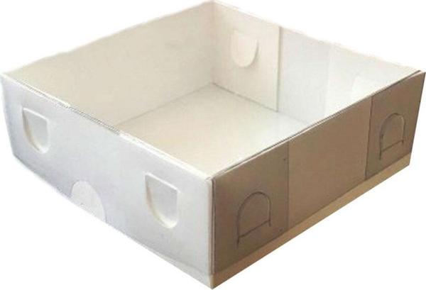 Asetat Kapaklı Karton Kutu Düz Renk 7X7X3 (50 Adet)  Beyaz - Image 1