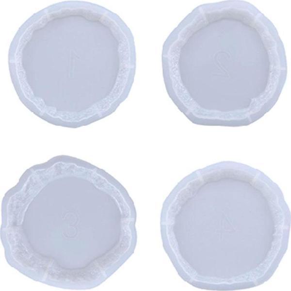 Epoksi Büyük Kristal Köşeli  Bardak Altlığı 4 lü Set - Image 1