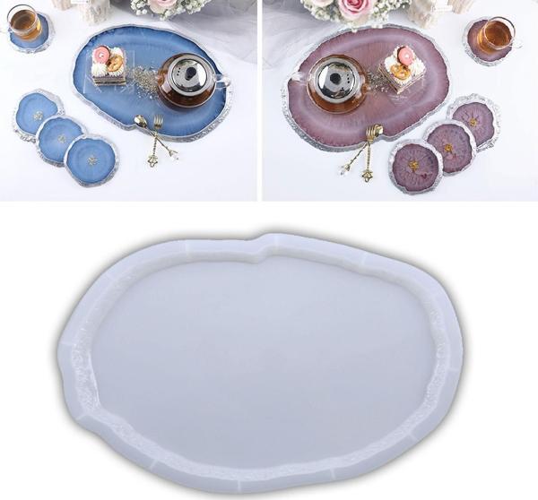 Epoksi Büyük Kristal Köşeli Tepsi Kalıbı 36.3&times;26.8 CM - Image 1