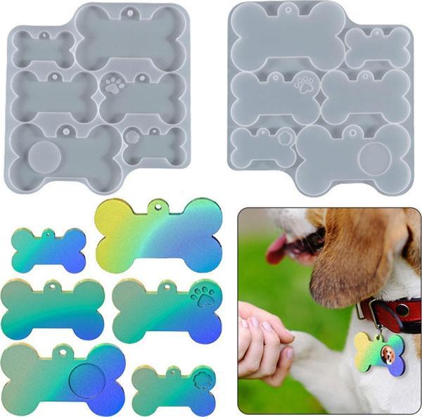 Epoksi Silikon Kalıp Kemik Kedi ve Köpek Çoklu Tasma İsimlik Kalıbı - Image 1