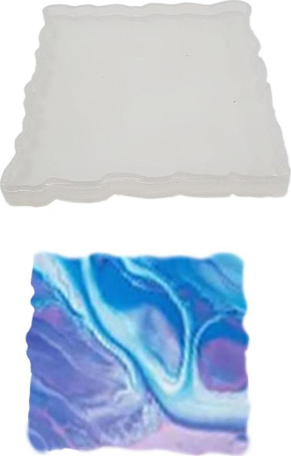 Epoksi Silikon Kalıp Magnet Geode Kare  10 CM - Image 1