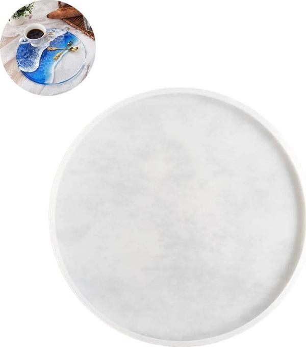 Epoksi Silikon Kalıp YERLİ ÜRETİM Yuvarlak Tepsi Kalıbı Düz 40 CM - Image 1