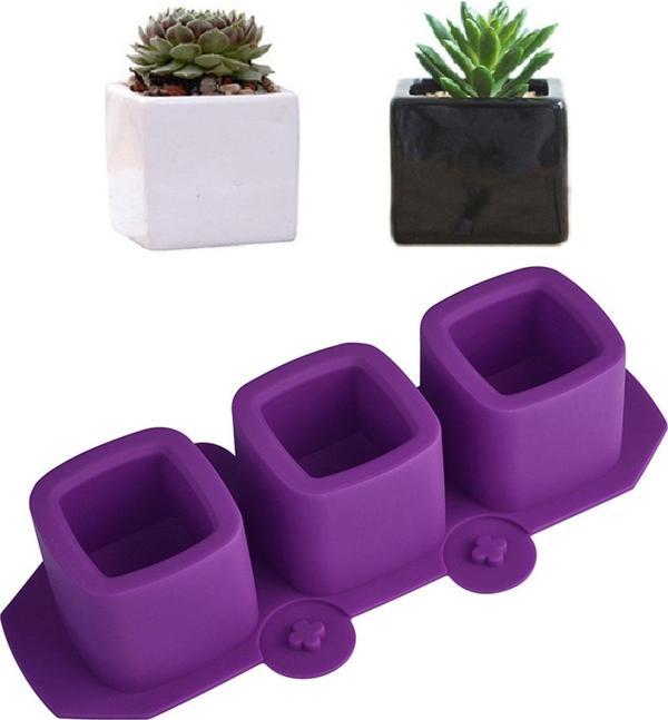 Epoksi Silikon Kare Saksı ve Mumluk Kalıbı - Image 1