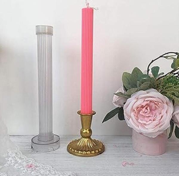 Poli Karbon Mum Kalıbı Dik Çizgili   29 CM - Image 1