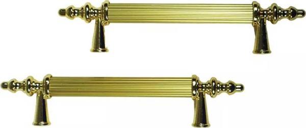 Kulp Silindir Çizgili  Zamak Kulp  Model 14 CM (2 Adet)  Gold - Image 1