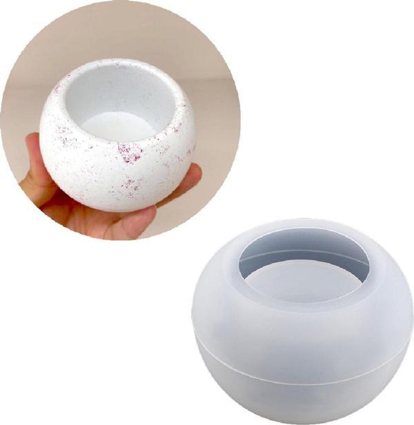 Epoksi Yuvarlak Beton Saksı ve Mumluk Silikon Kalıbı 5.3cmx7.7CM - Image 1