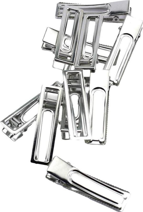 Metal Toka Epoksi Tokası   Köşeli Model (4 Adet)   Gümüş - Image 1