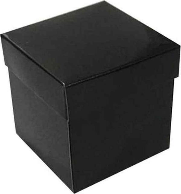 Komple Karton Kutu Düz Renk 7X7X7 CM (25 Adet)  Siyah - Image 1