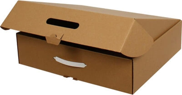 43x37x11cm Kulplu Kutu - Kraft - Image 1