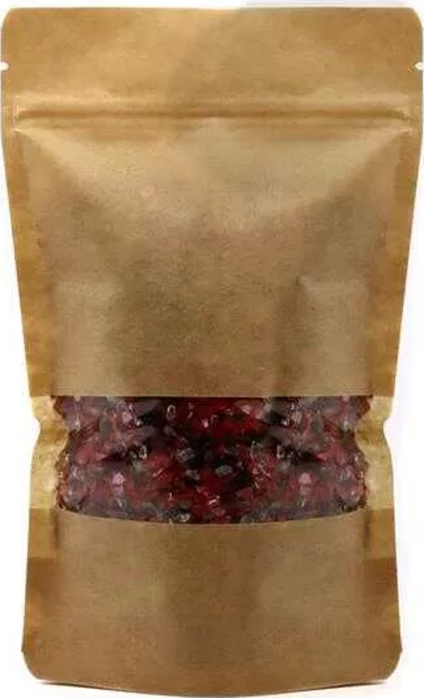 Pencereli Koyu Kraft Doypack 13x22,5 cm - 2000 Adet - Image 1