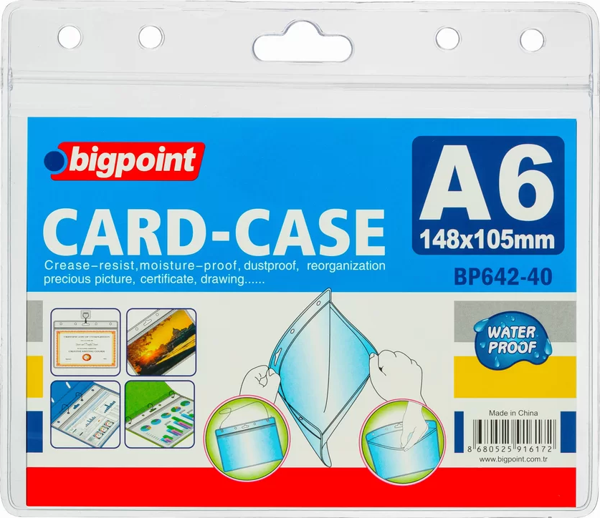 Bigpoint Kilitli Kart Poşeti Yatay A6 (148x105mm) - Image 1