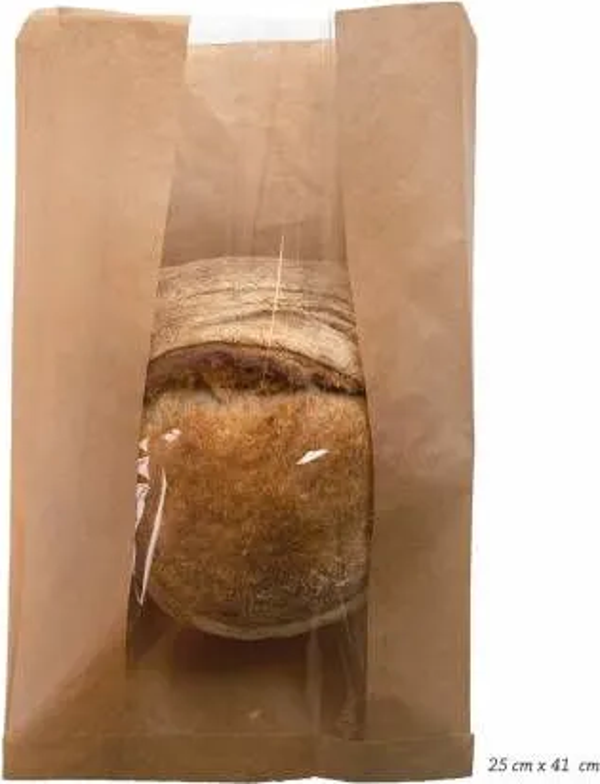 ÇİZGİLİ PENCERELİ ŞAMUA BASKISIZ KESE KAĞIDI 25X41 CM 5 kg - Image 1