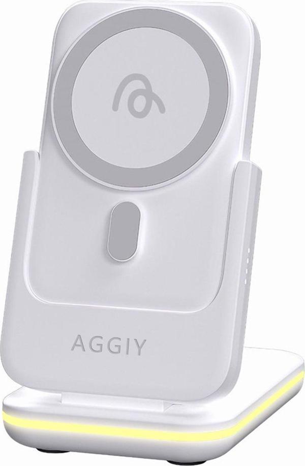 Aggıy Ag-W18 3 In 1 23W Wireless Magsafe Şarj İstasyonu & Powerbank - Image 1