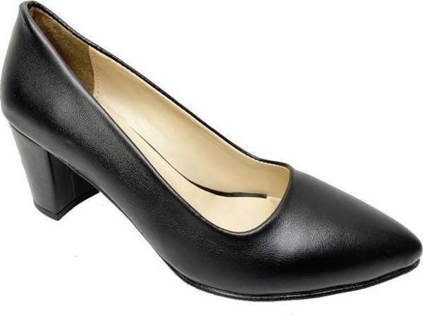 Mengı 006 Deri Fashıon Kalın Topuklu Kadın Ayakkabı - Image 1