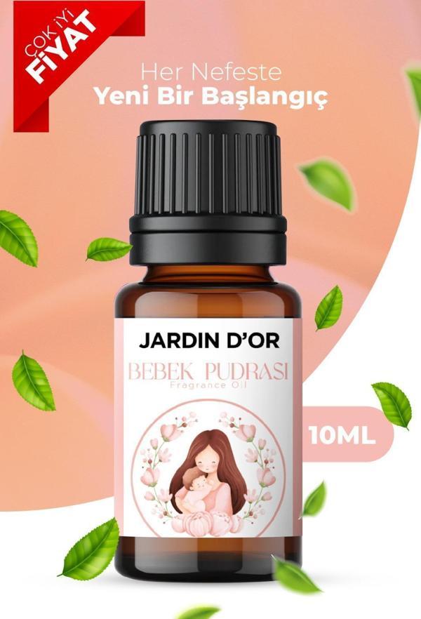 JARDIN D'OR Bebek Pudrası Esansiyel Uçucu Koku Yağı Buhurdanlık Yağı Difüzör Esansı Ortam Kokusu 10 ml - Image 1