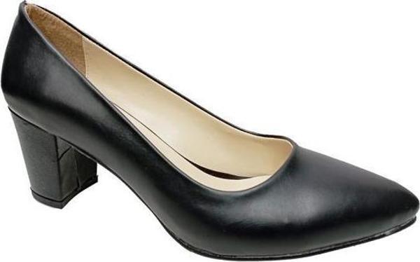 Mengı 7904 Deri Kalın Topuklu Stiletto Kadın Ayakkabı - Image 1