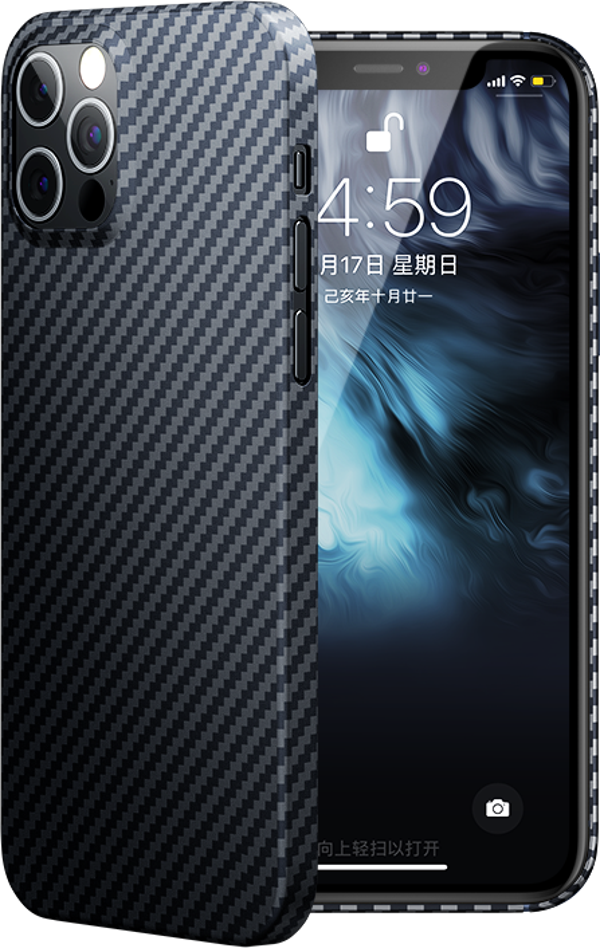 Benks Apple iPhone 12 Pro Max Kılıf Karbon Desenli Aramid Kapak - Image 1
