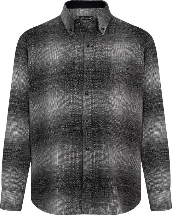 Regular Fit Erkek Kışlık HAKİKİ Oduncu Gömleği Gri-6920 - Image 1