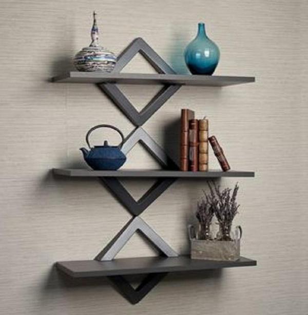 Kristal Mdf Siyah Duvar Rafı - Image 1