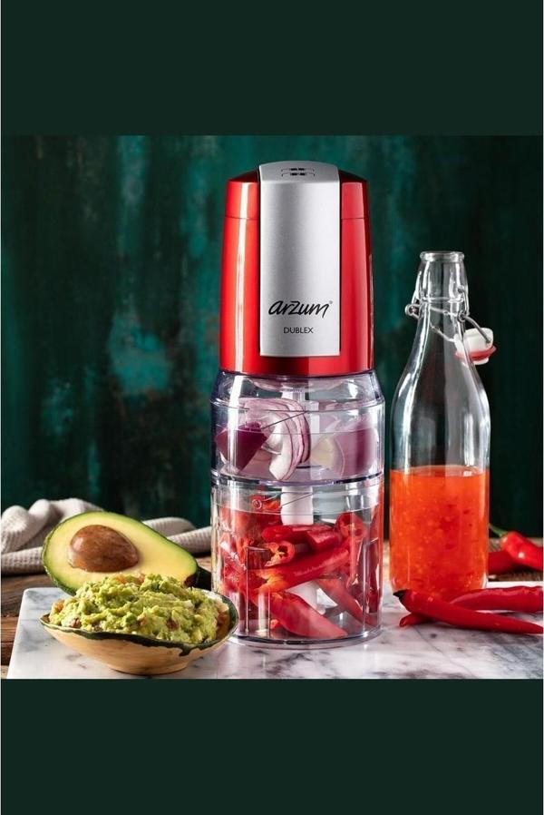 Arzum AR189 Dublex Çift Hazneli Doğrayıcı - Kırmızı - Image 1