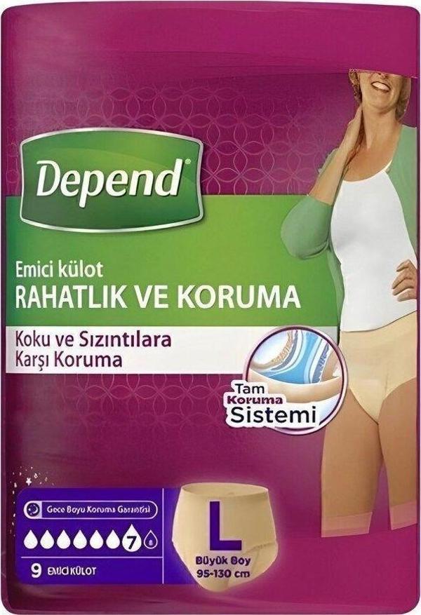 Depend Emici Külot Büyük Boy Kadın 9 Lu - Image 1