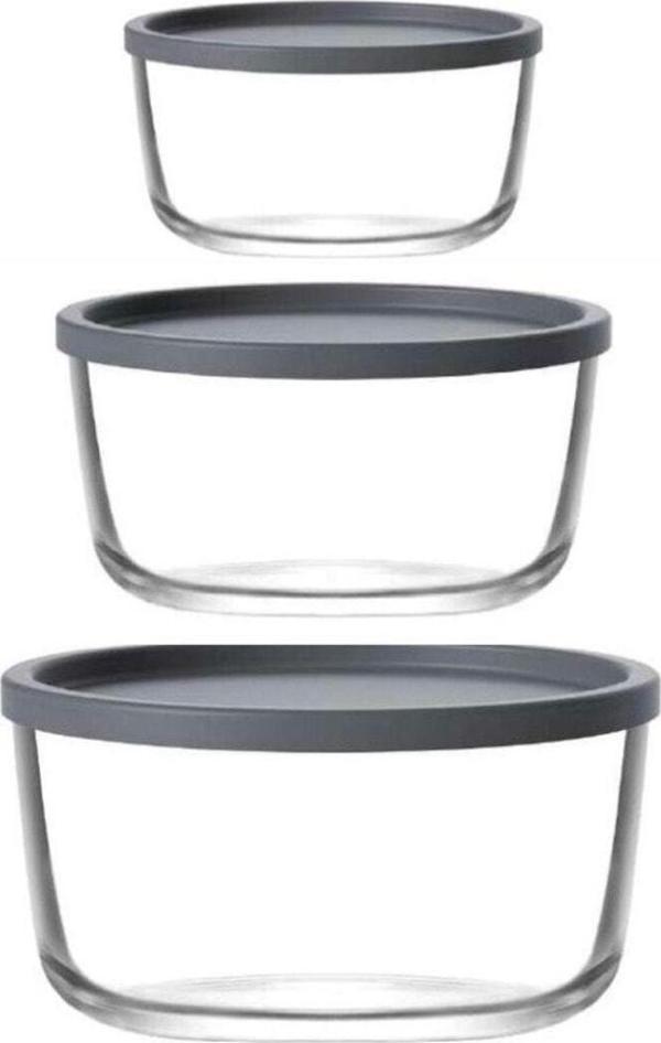 Lav Round Nemostore Saklama Kabı Antrasit 380-800-1490 Cc 3 Lü Takım - Image 1