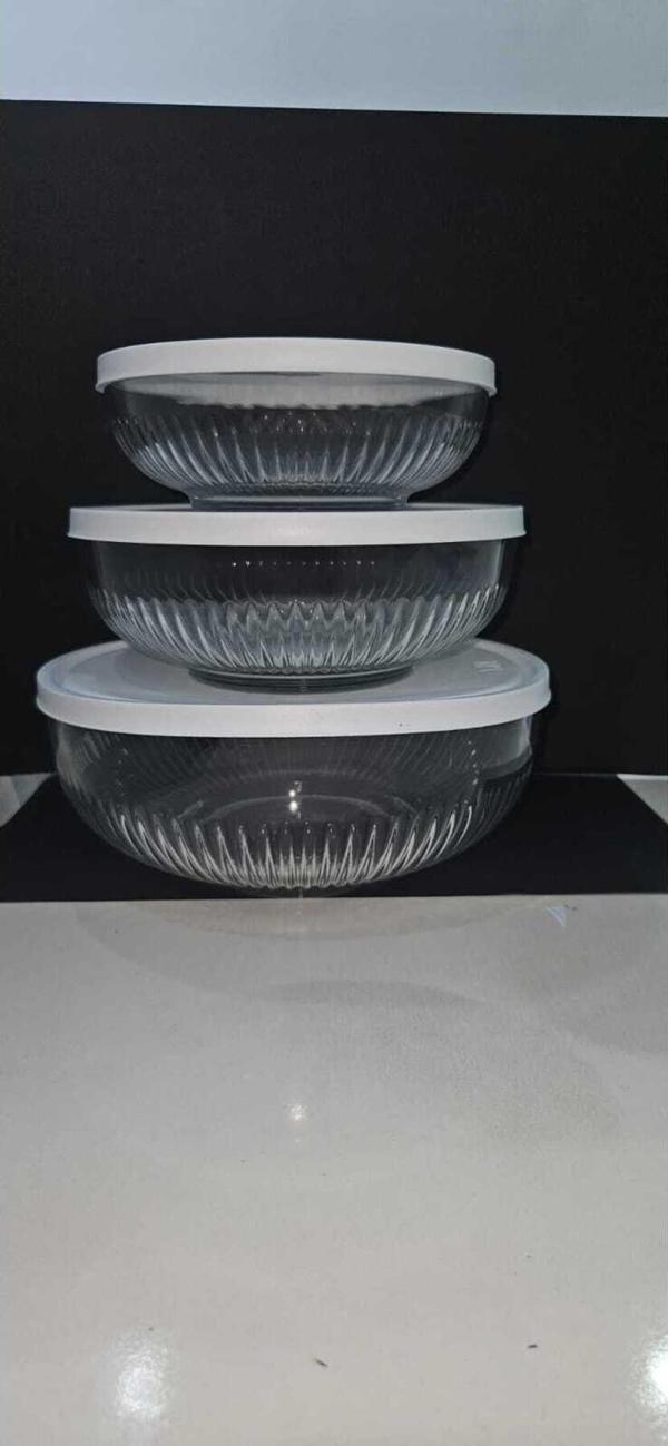 Lav Tokyo  Beyaz Kapaklı Saklama Kabı 3'Lü (880Cc-1500Cc-2600Cc) Akdenizshop - Image 1