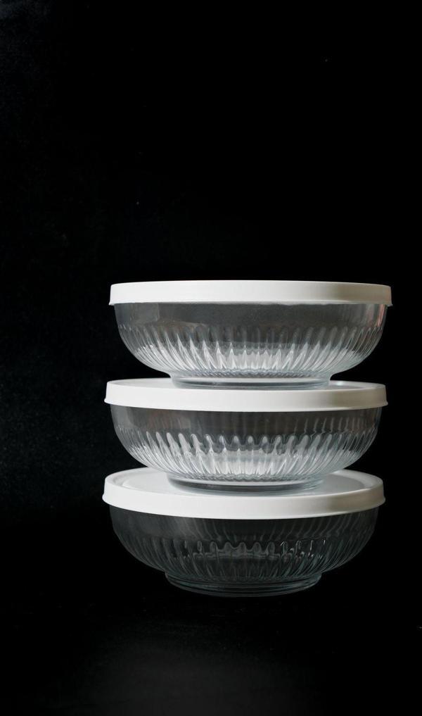 Lav Tokyo Beyaz Kapak 3 Adet (880Cc) Saklama Kabı Akdenizshop - Image 1